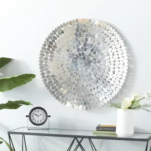 Plate Silver Stainless Steel Metal Home Wall Decor