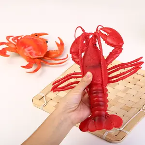 Simulation Toys Lobster Crab Pig Ocean Animal Models for Children's Early Education Cognitive Sound Toys Props Decorations