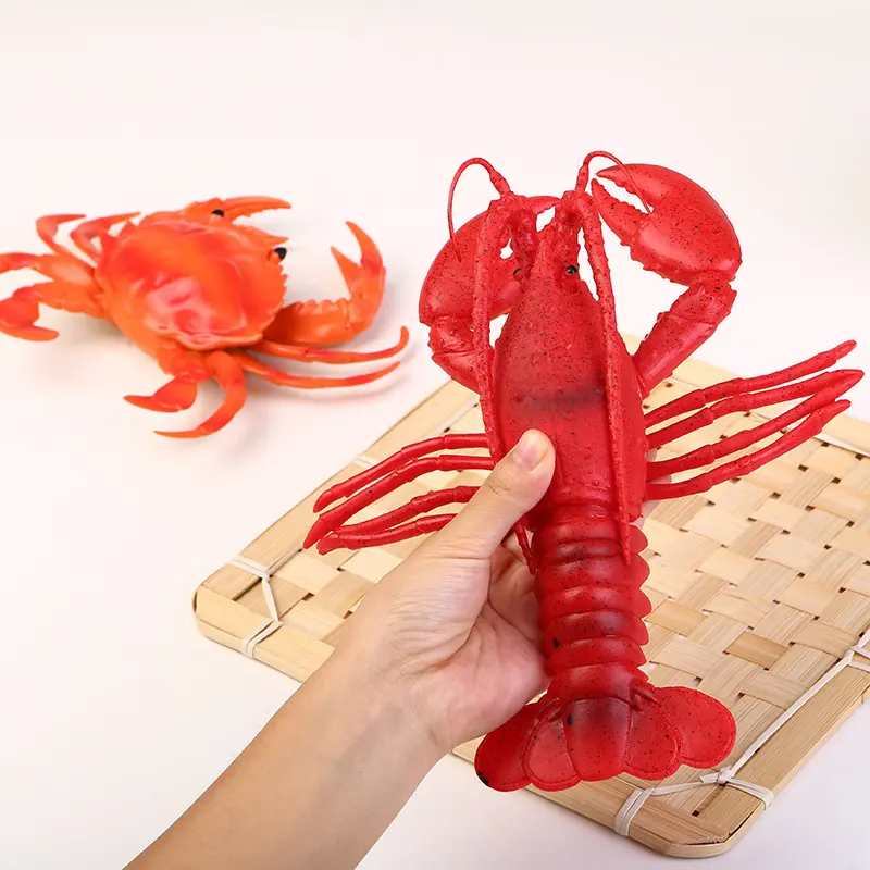 Simulation Toys Lobster Crab Pig Ocean Animal Models for Children's Early Education Cognitive Sound Toys Props Decorations