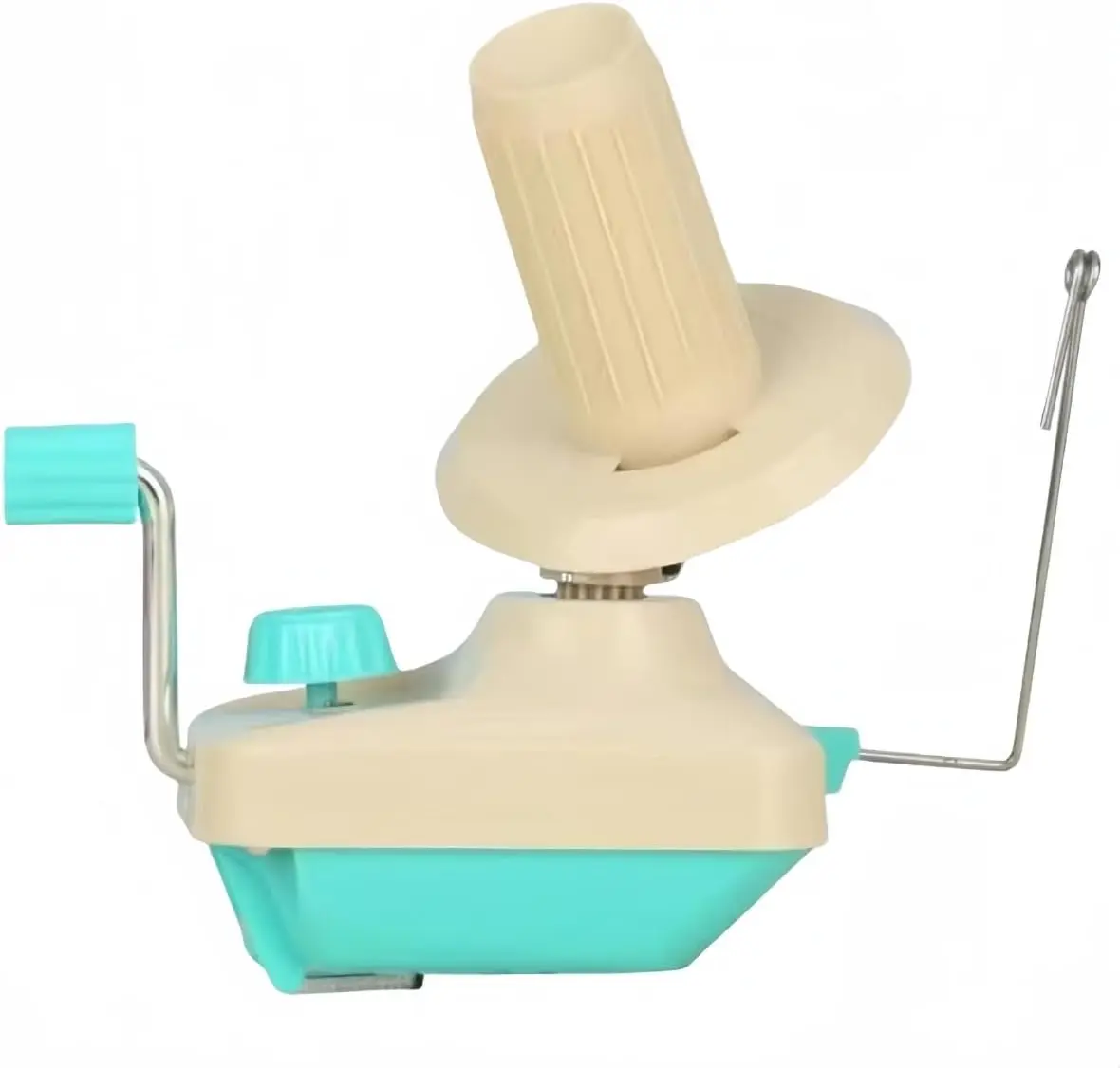 Yarn Winder Fiber Yarn String Ball Winder Holder Hand Operated (Cyan)