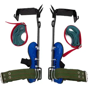 2 Pack Tree Climbing Gears, Adjustable Stainless Steel Spikes with Harness Belt, Non-Slip Pedal for Picking Fruit, Outdoor Sports (Unisex)