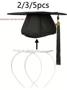 1/3/5pcs Transparent Graduation Hat Headbands, DIY Grad Cap Accessories, Preppy Style, All Seasons, Plain Pattern, Stretch Fit