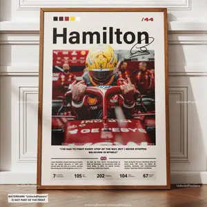 Lewis Hamilton Poster, Ferrari F1 Driver,  Ferrari Racing Print, Formula 1 Wall Art, Scuderia Ferrari Decor, Hamilton Motorsport Art