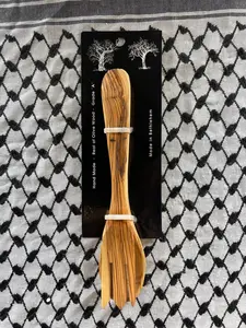 Palestinian Hand Made Olivewood Cooking Utensils Set of 2 Hand Crafted in Bethlehem Made in Palestine معلقة طبخ خشب زيتون مصنوعة في بيت لحم