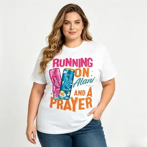 Running On Alani And A Prayer Casual Printed Women's Crew Neck T-Shirt