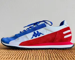 Kappa 1984 Los Angeles Olympics Kappa LA84 Sneakers Red White & Blue Suede Nylon Panels Iconic Logo Vintage Olympic Spirit EU40 US8