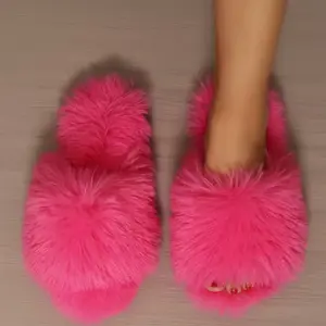 Women’s Fur Indoor Slippers, Cozy Women’s Footwear for Home Use