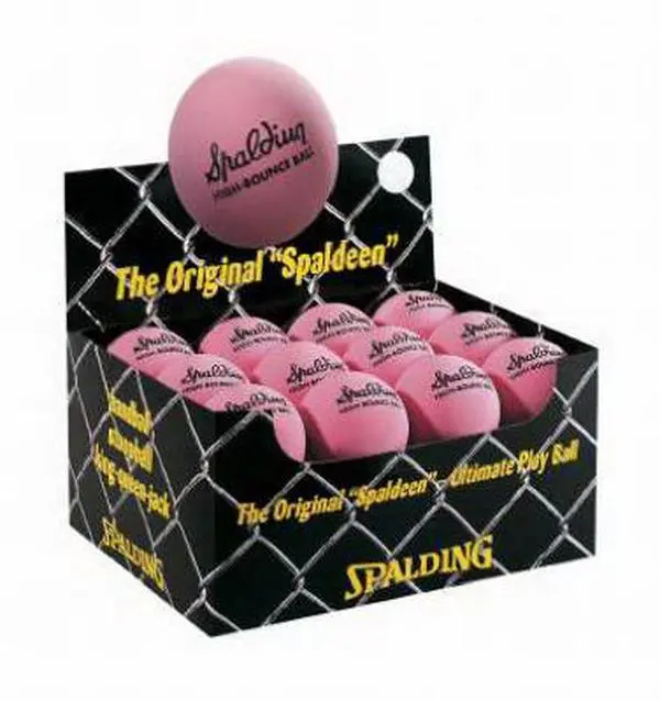 Spalding Small High-Bounce Stickball & Stoop Ball Dog Toy Accessory - Pink, Pack of 24, Small Balls Interactive Toys