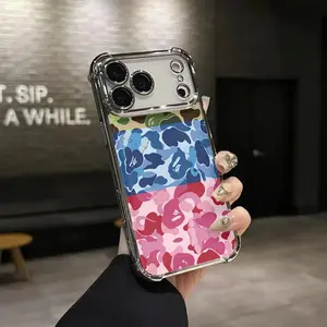 Tri-color ape head camouflage pattern Phone Case for iPhone 17 AIR 17 PRO 16 PRO 15  PRO MAX  14 PLUS 13 PRO 12 11 series (silicone softshell) airbag anti-drop and shockproofmobile phone protective case