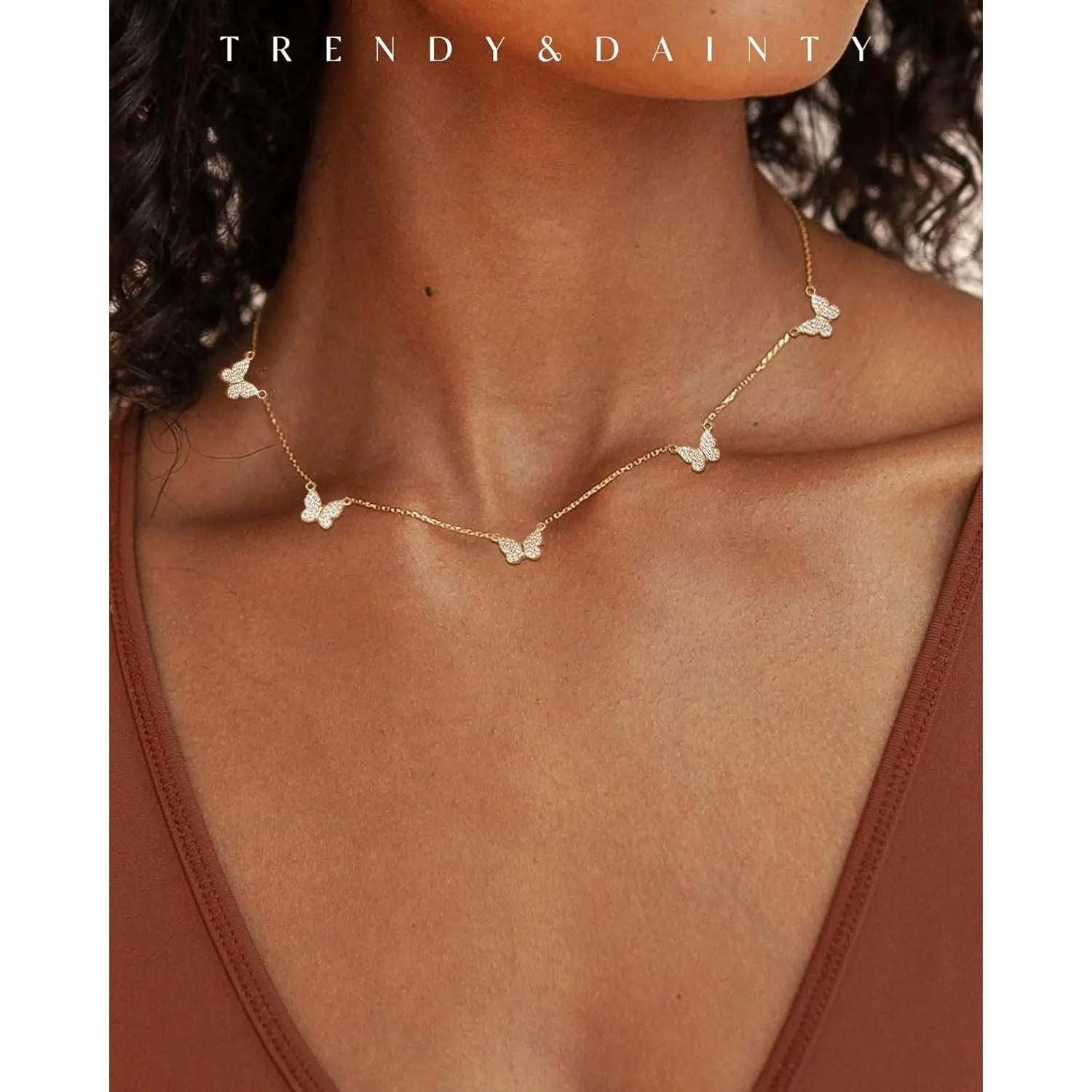 Dainty Silver Gold Necklaces for Women Trendy Non Tarnish 14K Gold Plated Cubic Zirconia Necklace Layered Cute Butterfly Heart Station Choker Necklace Stack for Wedding Prom Brides Jewelry Dainty Silver Gold Necklaces for Women Trendy Non Tarnish 14K Gold Plated Cubic Zirconia Necklace Layered Cute Butterfly Heart Station Choker Necklace Stack for Wedding Prom Brides Jewelry