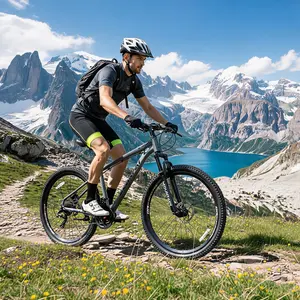 26 Inch All-Terrain Mountain Bike with Disc Brakes – 21-Speed, Front Suspension, Carbon Steel Frame for Adults – Ideal for Trail Riding & Touring