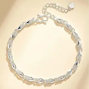 Vintage 925 Plated Metal Bracelet - Unisex, Versatile, Durable, Elegant Accessory for Casual Wear, Ideal Valentine’s Gift