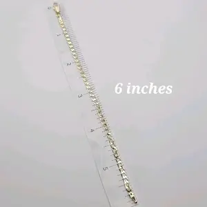 Cuban Link Baby Bracelet Laminated-Gold 3mm Chain 6 Inches Adjustable for Smalls Kids & Babies Stylish Design Gold-Tone Jewelry