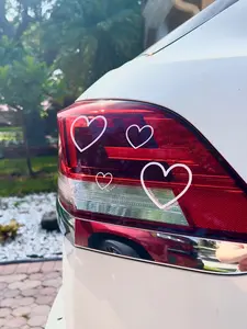 Pack of Heart Decals for Tail Light - High-Quality Vinyl Material, Suitable for Various Applications