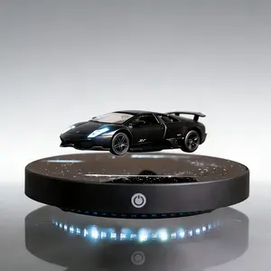 Floating Car Model Ornament - Desktop Decor with Switchable LED Headlights, 360° Smooth Rotation, Modern Technology Ambient Light (Ideal Gift for Car Enthusiasts, Model Toy Fans), Car Enthusiast