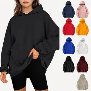 Women's hooded sweatshirt, cute long sleeved top, loose wool pullover, pocket casual Korean minimalist style, winter medium comfortable fabricRAIMENTRY