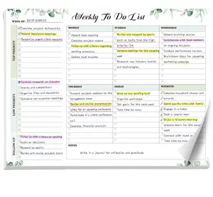 Weekly To Do List Notepad with 52 Tear Off Sheets（8.5"×11"）- Undated Weekly Desk Planner for Women & Man,Work and Home-Serene Green