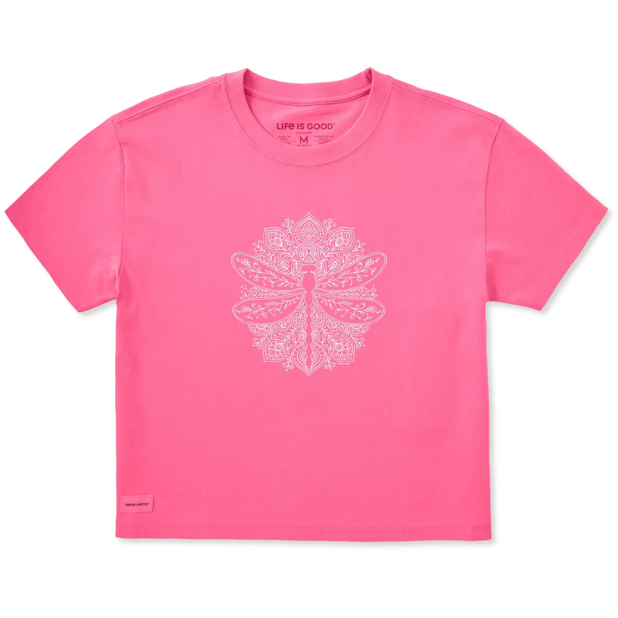 Women's Dragonfly Mandala Short Sleeve Crusher Boxy Tee