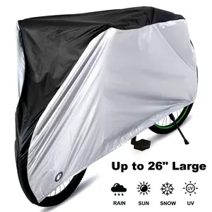 Heavy Duty Bike Cover – Waterproof & UV Protection with Lock Holes, Windproof Buckle, All-Weather Outdoor Cover for Mountain Road Bikes Up to 26", Storage Bag Included