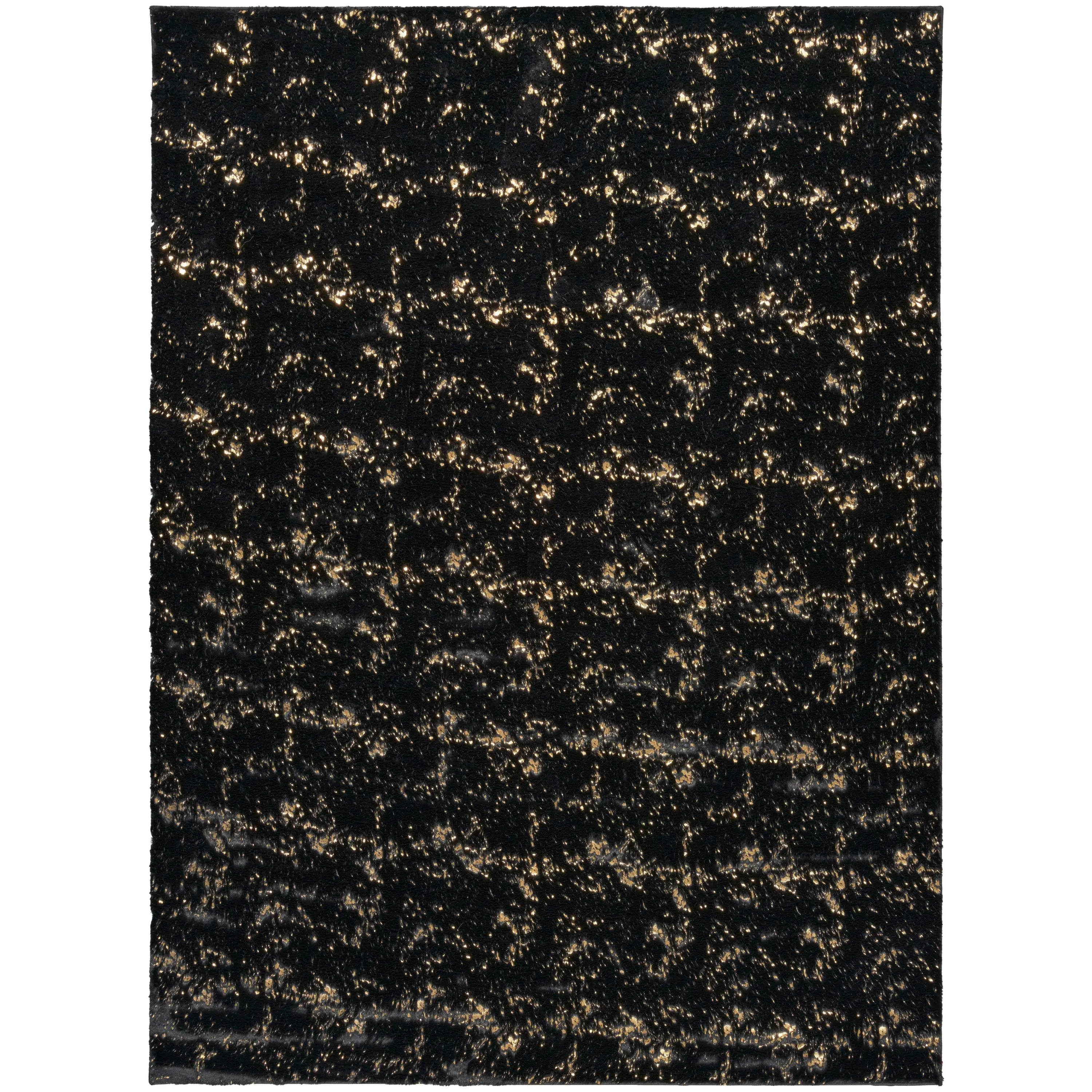 Nourison Home Cozy Shimmer CSH01 Black Gold Contemporary Hand Tufted Rug