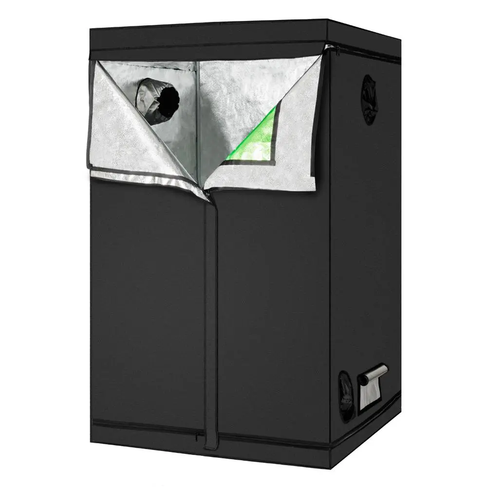 UBesGoo Iron Hydroponic Grow Tent, 48"x48"x78" (120x120x200cm) High Reflective Mylar with Observation Window, Floor Tray, Lightweight 11500g (405.65oz) for Indoor Plants, Garden Greenhouse Supplies