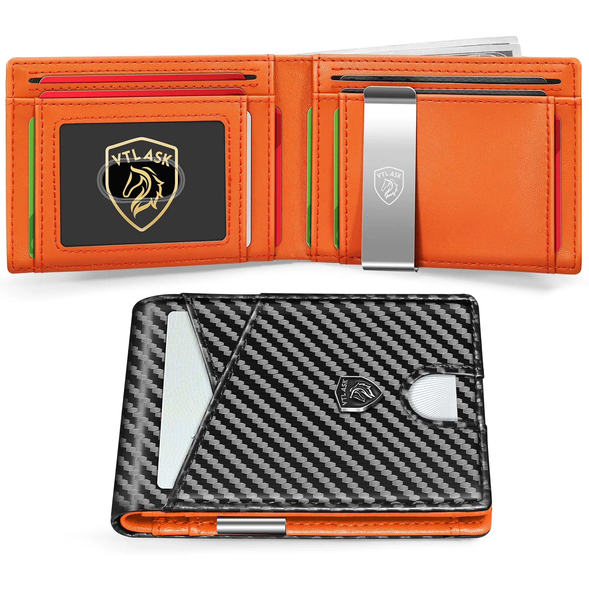 VTLASK Men's Slim Wallet with RFID Blocking Men gifts Holidays Best Gift Ideas DealsforYouDays SummerWins 11 Credit Card Slots Holderwith Gift Box