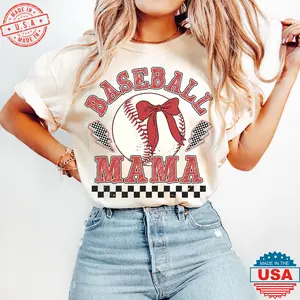 Retro Checkered Baseball Mama Coquette , Game Day Baseball , Baseball Mom , Baseball Coquette Shirt , Baseball Tshirt