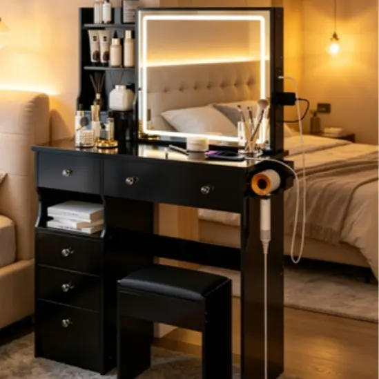 Black + MDF + American Design(Hairdryer stand)