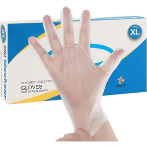 200 count  Prep Disposable Gloves, TPE Clear Latex-Free  Safe Cleaning Gloves, ,  Free, Oil Tight