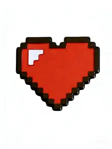 Pixel Style Zinc Alloy Pin, Casual Heart Cartoon Badge, Clothes and Bag Decoration, Fashion Accessory, Unique Gift for Couples and Friends
