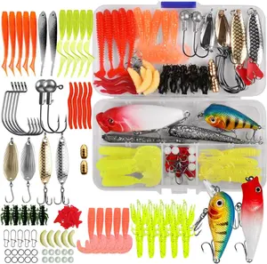 88 Fishing Lures Tackle Bait Kit Set - Comprehensive Fishing Lures Kit for Trout Bass Salmon - Includes Plastic Shrimp, Worm Bait, Spoon, and Crankbait Jigs