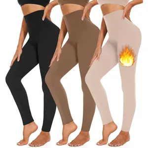 3 Pack Fleece Lined Leggings Women High Waisted Warm Winter Yoga Pants for Women Thermal Running Workout Leggings