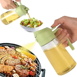 The Ultimate Oil Dispenser for Healthy Cooking! 2-in-1 Glass Oil Sprayer & Pourer with Handle, Reusable & Eco-Friendly, Must-Have for Baking, Frying, Kitchen Gadgets