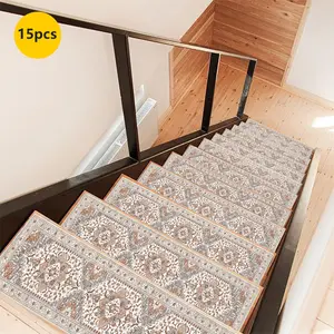 Non-Slip Stair Carpet, Step Protection Carpet, Decorative Bordered Stair Mat for Home Decoration & Bedroom Accessories - Suitable for Indoor, Outdoor Stairs & Multiple Scenarios, Decorative Rugs