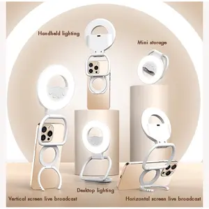 Bluegold newFolding 360 Rotation Magsafe Magnetic Fill Light Ring Light with phone holder for phone Vlogs Photography Video Conference