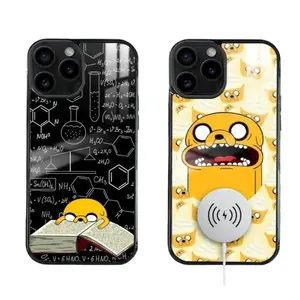 Cartoon Adventure Time Phone Cases For iPhone 17 16 15 14 13 12 Promax Pro Air Plus Magnetic Magsafe Wireless Charging Black TPU Shockproof Cover Protection Gifts For Christmas Halloween Birthday