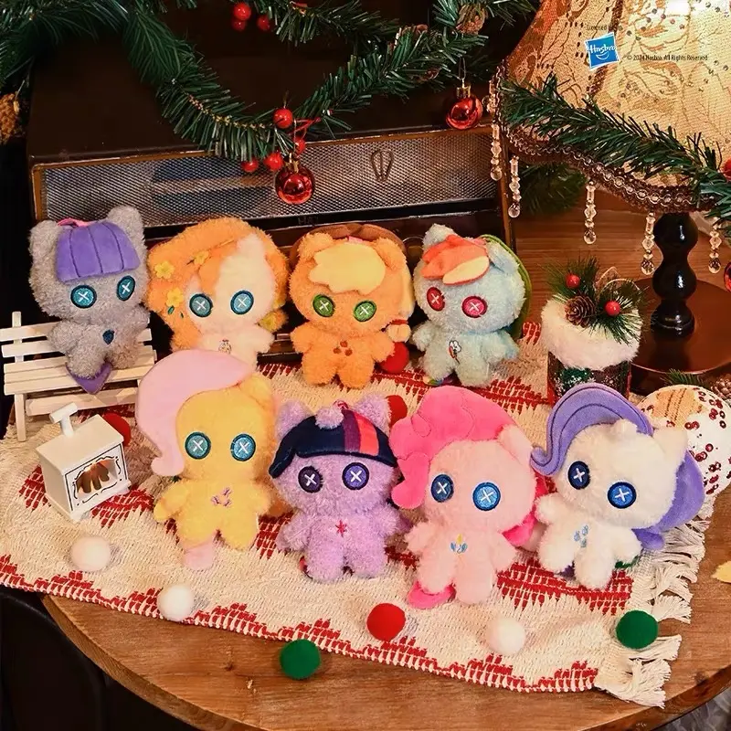 MINISO My Little Pony Hearth's Warming Vol 2 Embroidering Plush Keychain Blind Box Clip, Cute Button-Eye Ponies (Twilight Sparkle, Pinkie Pie, Rainbow Dash) Mini Fluffy Doll, Back to School Gift Backpack Pendant
