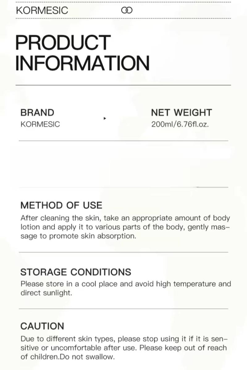 KORMESIC Collagen Body Balm Lotion 200ml - Moisturizing, Hydrating Daily Body Care for Dry Skin, Quick-Absorbs, Non-Sticky, Lightweight, Ultra Deep Moisture-Boosting Formula
