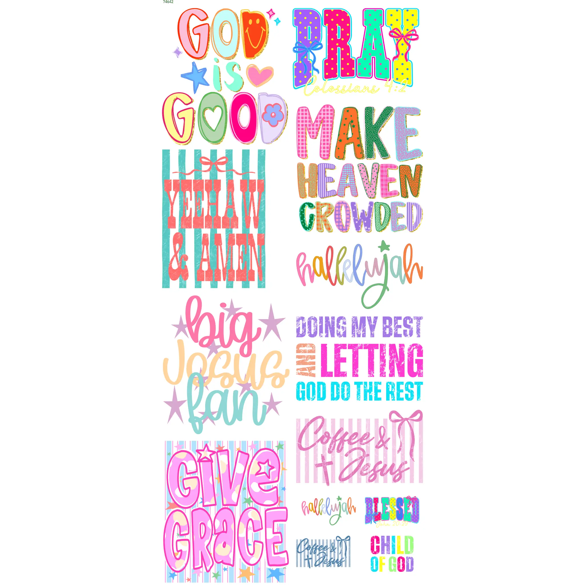 Bright Faith  Pre-Made DTF Gangsheet