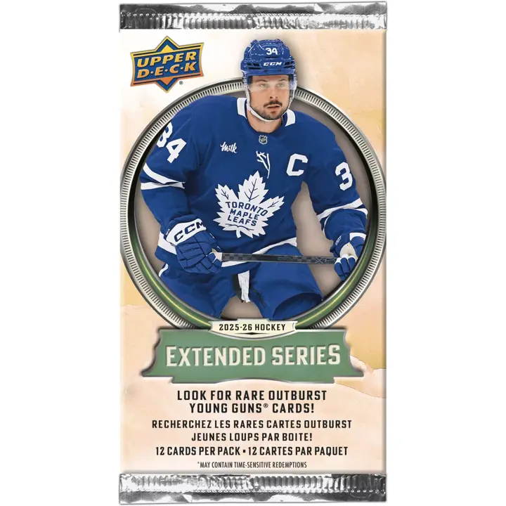 2025-26 Upper Deck Extended Series Hockey Blaster Pack (12 Cards), Sports Card Packs, Collectible Sports Card