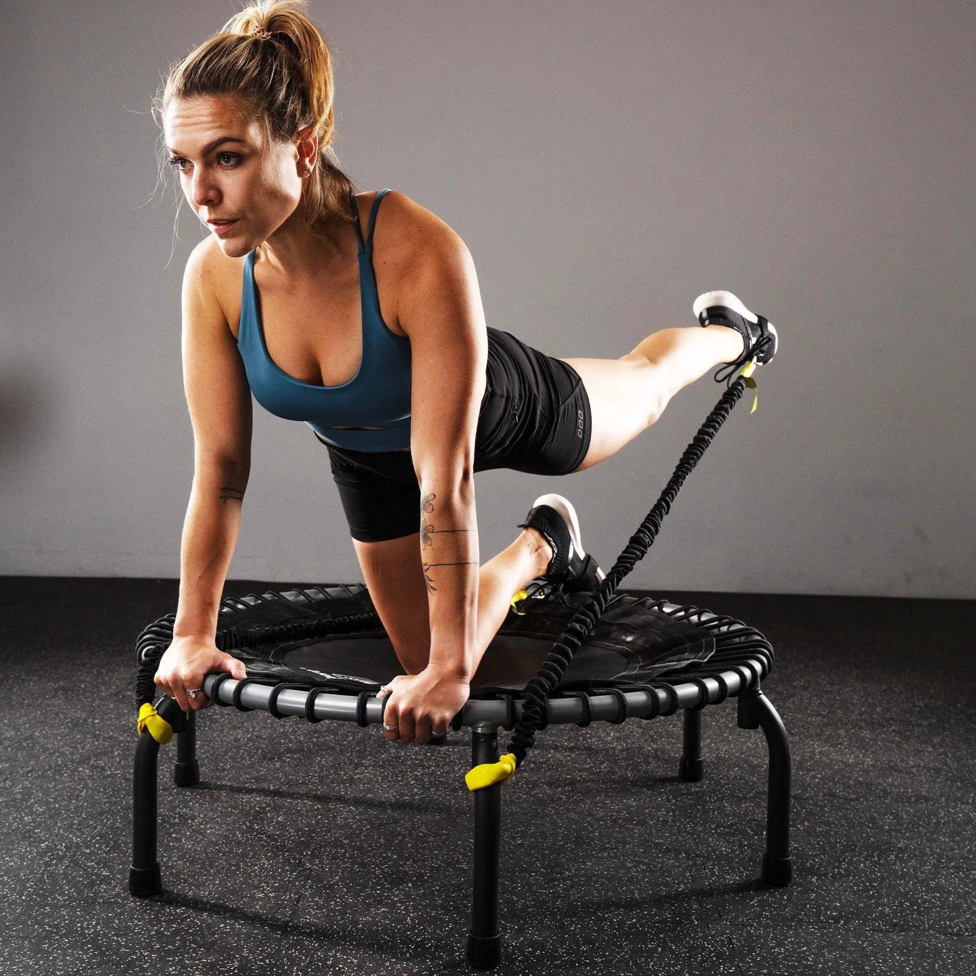 JumpSport 350f Indoor Lightweight 39-Inch Folding Fitness Trampoline, Black