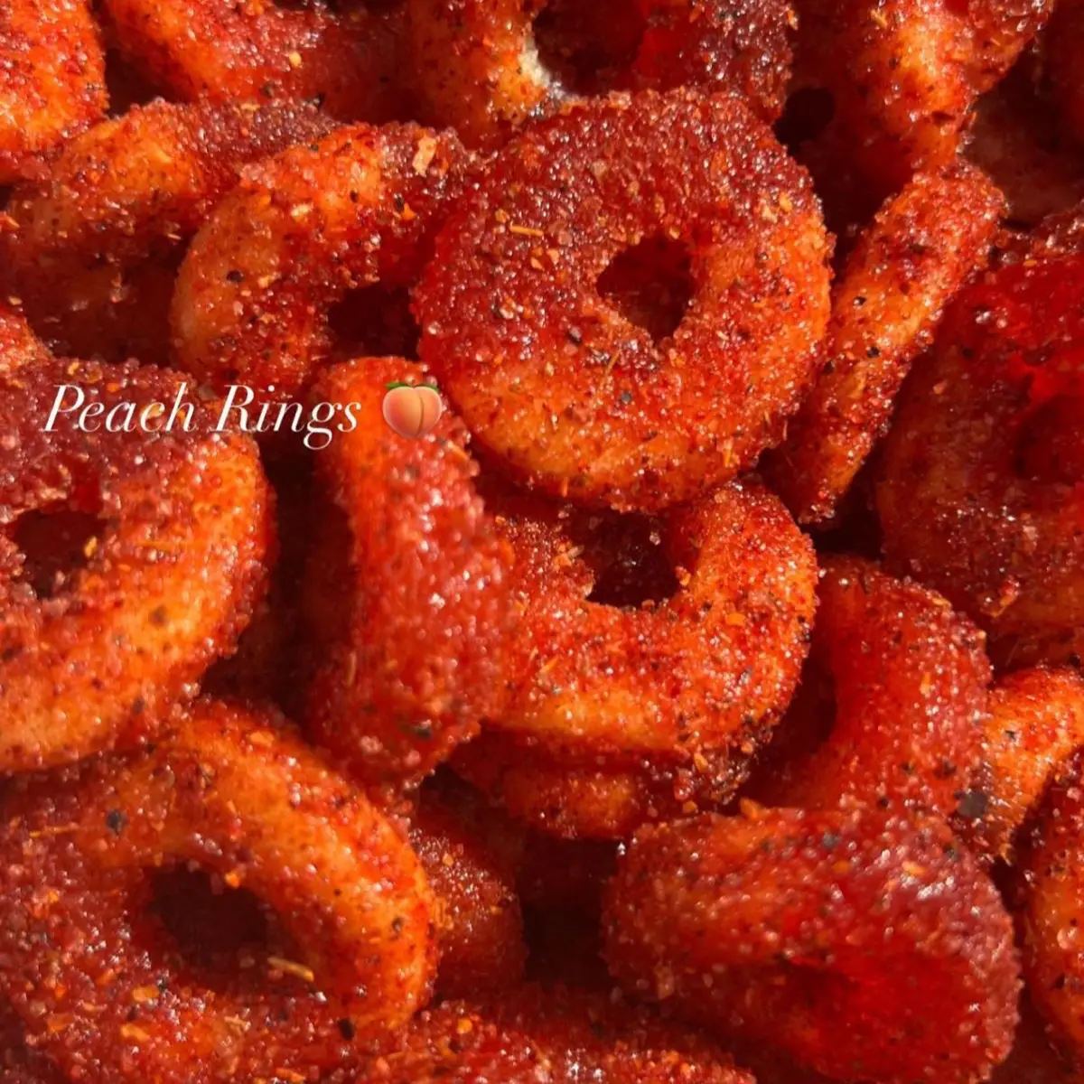 Peach Rings Enchilados w/chamoy spicy candy Snack Sweet Bonbon Candies Gummy