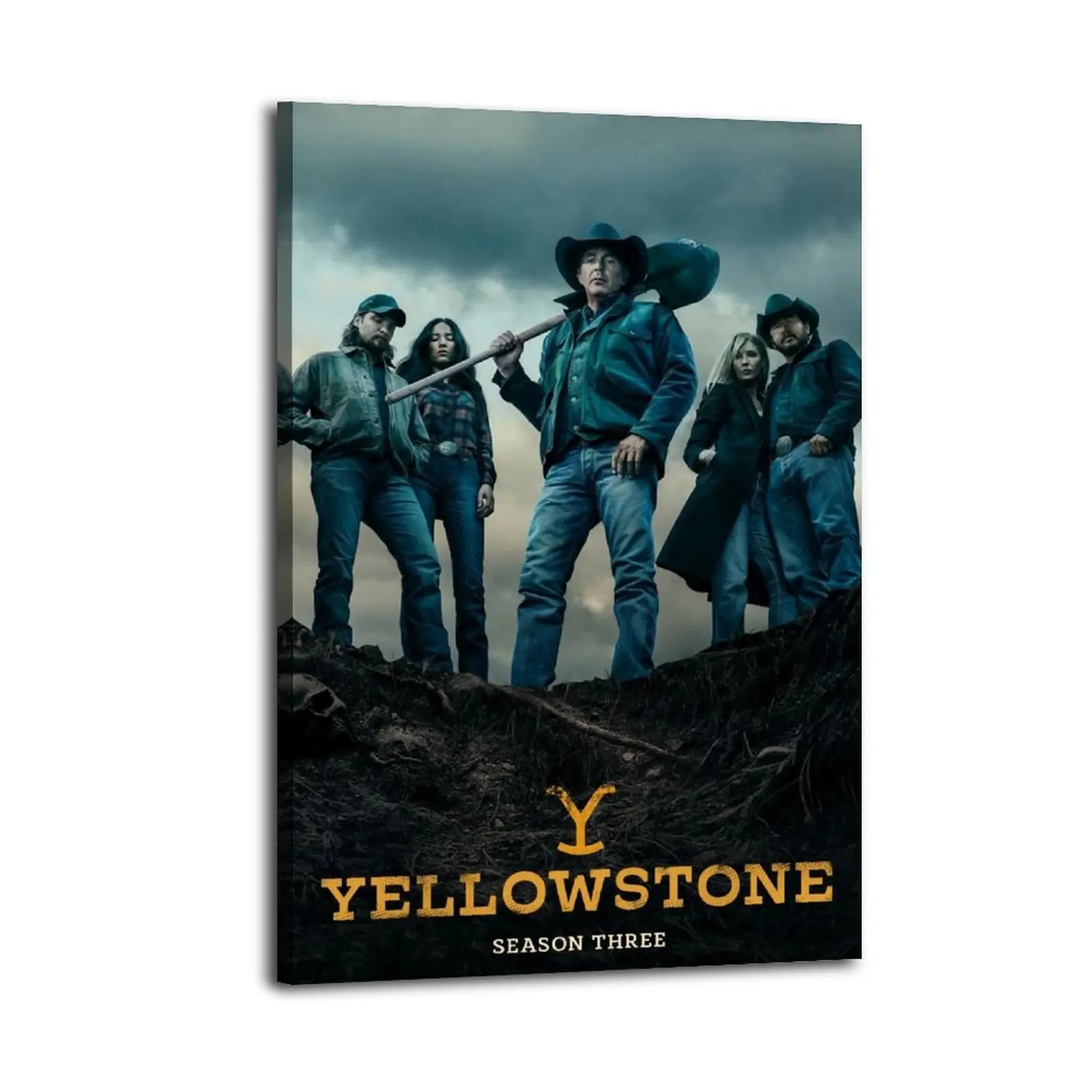 Yellowstone TV Series Creative Design Graphic Print, Waterproof Canvas Wall Poster with Portable Hanging Setup, Multiple Sizes (8x12in/20x30cm, 12x18in, 16x24in), Home Decor for Wardrobe & Kid Room, Ideal Family Gift, Graphic Prints