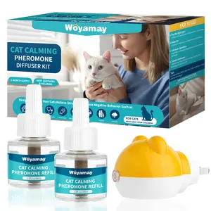 Woyamay Cat Pheromone Calming Diffuser Kit for Cat Anxiety Relief 6-in-1 Cat Pheromone Diffuser Kit with 2 Diffuser + 4 Refill 48ml Vial - 120 Days Pheromone Diffuser to Calm Cats spray Perfume Fragrance Mother relaxation support TikTokShopHolidayHaul