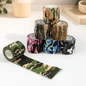 Medical-Grade Camo Self-Adhesive Bandage Roll – Waterproof Breathable Military Tape for Sprain First Aid, Wrist Ankle Support, Sports Recovery & Outdoor Survival Gear