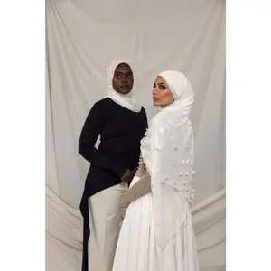 VELA Gardenia Petals Embellished Chiffon Hijab