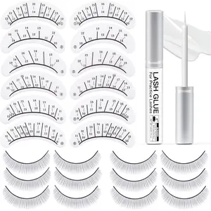 Practice Lashes Kit for Eyelash Extensions, Training Strips & Lashes for Lash Mannequin Head, Beginner Friendly Lash Extension Supplies, Lash Clusters Kit, Eyelash Tools