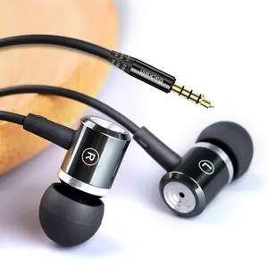 3.5mm wired earbuds,heavy bass in-ear wire headphones with microphone,high-fidelity stereo 3.5mm earphones noise isolation,3.5mm jack earbud,CNC machining metal