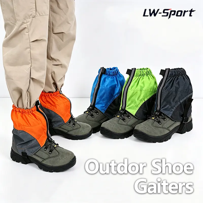 1 Pair Waterproof Low Cut Hiking Gaiters with Reflective Strap & Storage Bag, Adjustable Lightweight Ankle Shoe Gaiters, Sand Mud Debris Protection Boot Gaiters for Hiking Trail Running Backpacking Men Women