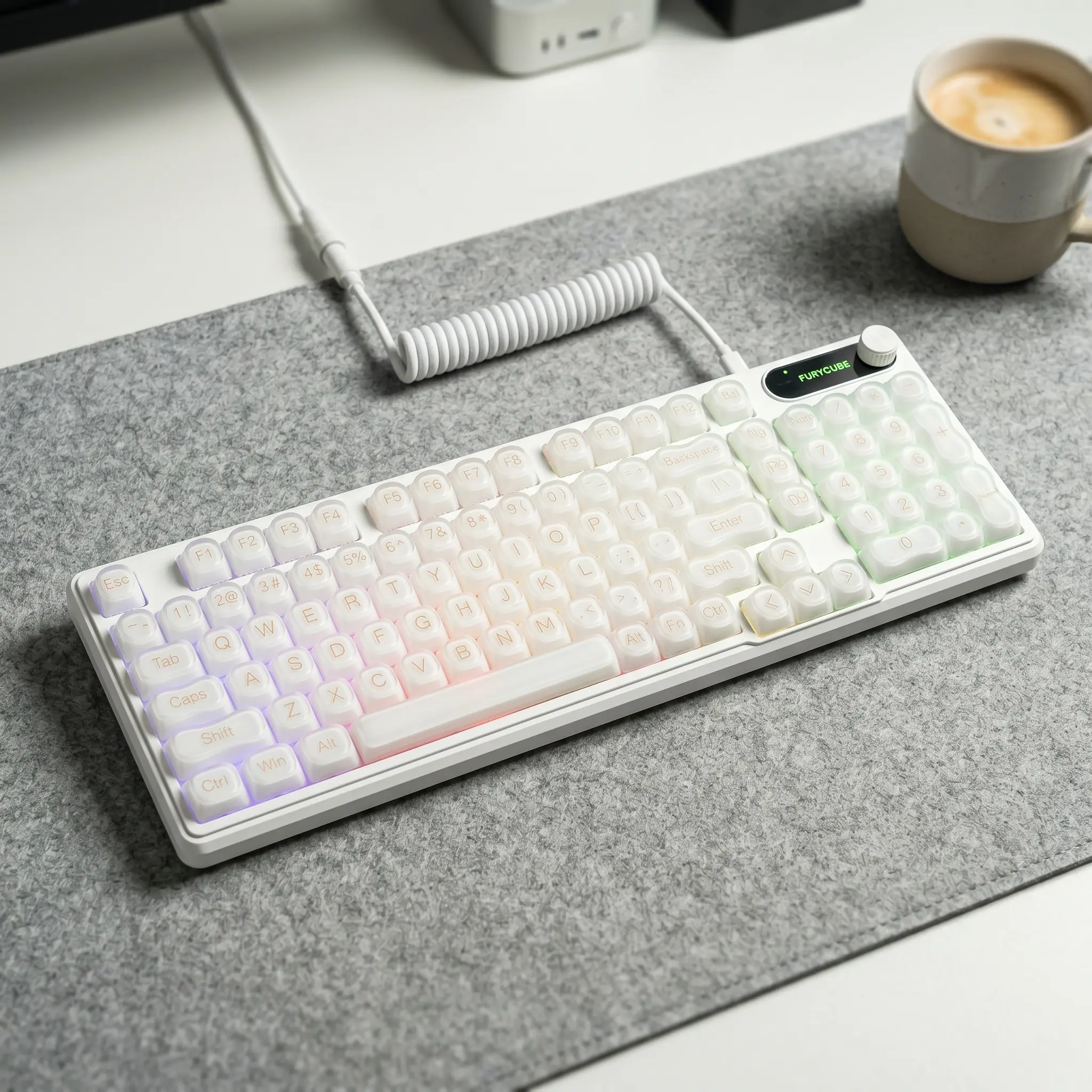 FURYCUBE IP98 Foudation Keyboard, 98 keys with Knob Transparent